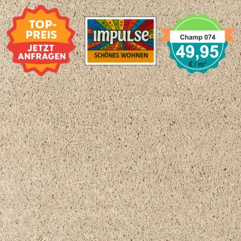 JAB Allure Teppichboden Champ 074 – edler Velours in warmem Grauton für stilvolle Wohnräume